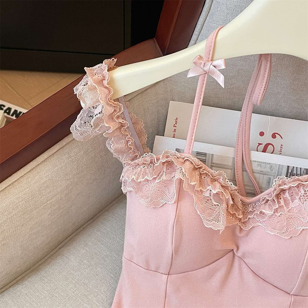 Pastel Lace Built-In Bra Camisole